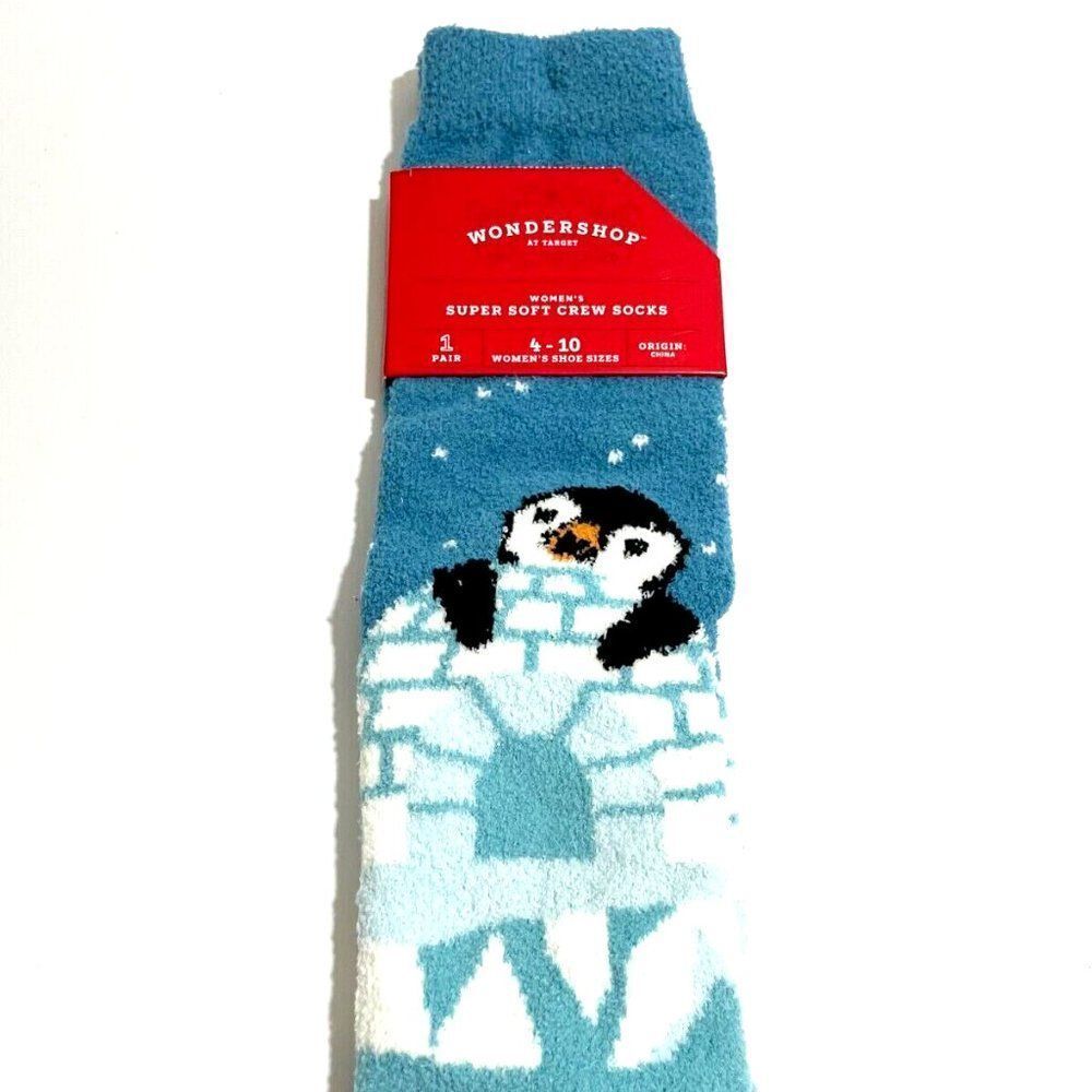 WONDERSHOP Women's Holiday Super Soft Crew Print Socks (4-10) 1 Pair ~ NEW!!